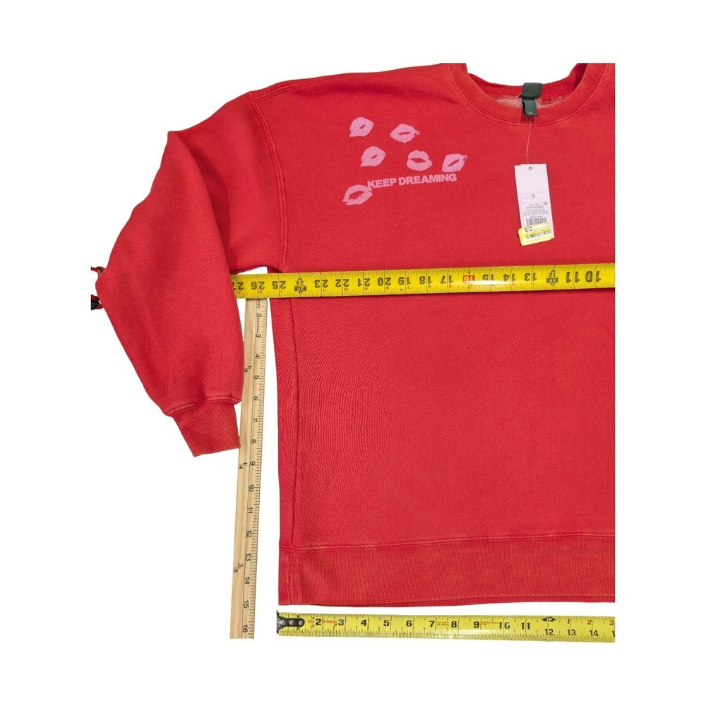 ⭐C3 Wild Fable Distressed/Faded Sweatshirt Red Keep Dreaming Size S - Picture 3 of 7